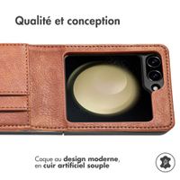 imoshion Étui de télephone portefeuille Luxe Samsung Galaxy Z Flip 6 - Marron
