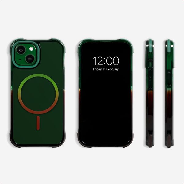 Selencia Coque arrière MagSafe Gradient Apple iPhone 13 - Vert / Brun