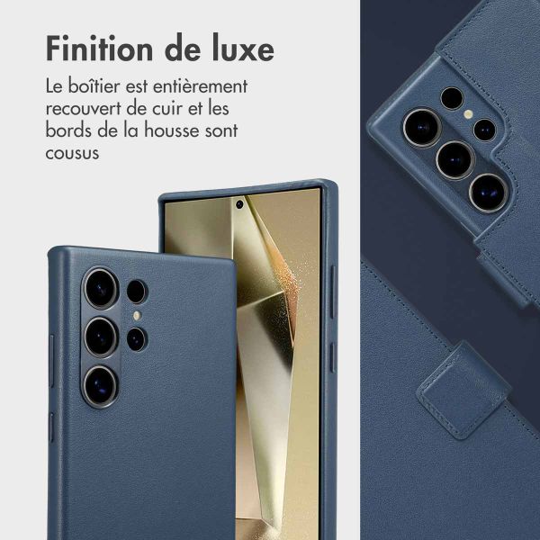 Accezz Étui de télephone portefeuille en cuir 2-en-1 avec MagSafe Samsung Galaxy S24 Ultra - Nightfall Blue