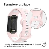 imoshion Bracelet Sport⁺ en silicone Fitbit Charge 5 / 6 - Pink & White