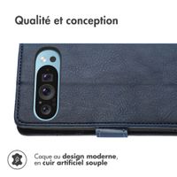 imoshion Étui de télephone portefeuille de luxe Google Pixel 9 / 9 Pro - Bleu foncé