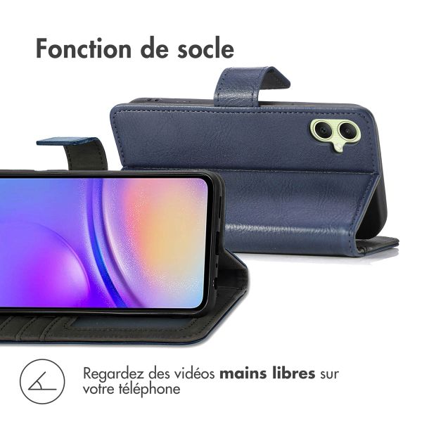 imoshion Étui de télephone portefeuille de luxe Samsung Galaxy A05s - Bleu foncé