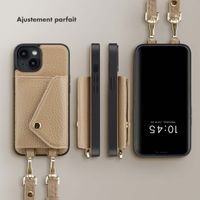 Selencia Coque de télephone Sera avec cordon et porte-cartes enveloppe Apple iPhone 14 - Taupe