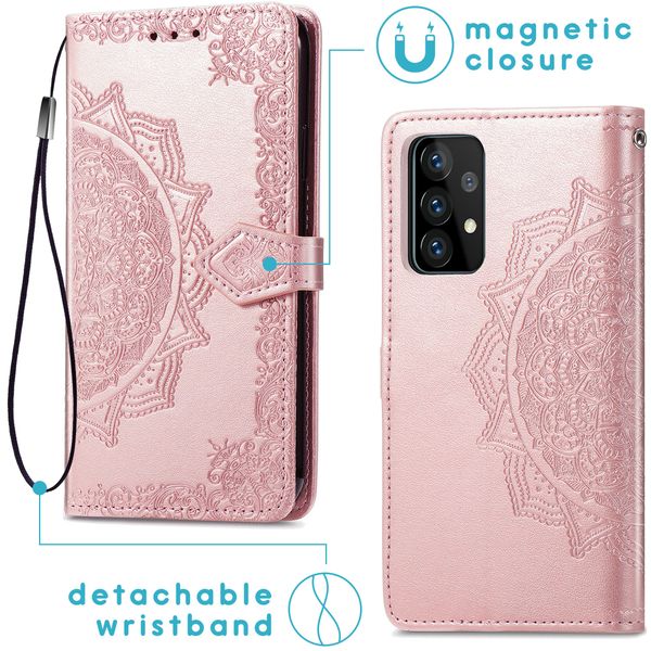 imoshion Etui de télephone Mandala Samsung Galaxy A52(s) (5G/4G) - Rose Doré