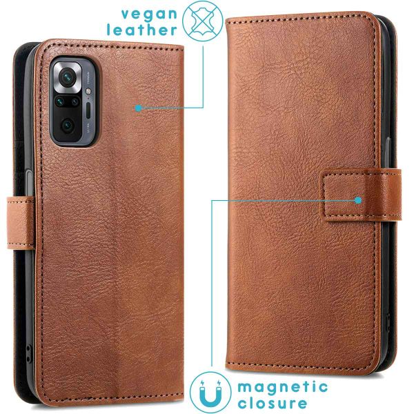imoshion Étui de télephone portefeuille de luxe Xiaomi Redmi Note 10 Pro - Marron