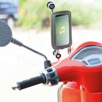 Lampa Support de téléphone Smart Case pour scooter - Résistant aux éclaboussures - Rotation à 360° - Fixation sur rétroviseur et pare-brise - Noir