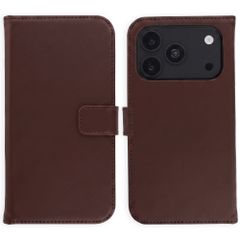 Selencia Étui portefeuille en cuir véritable Apple iPhone 18 Pro Max / 17 Pro Max - Marron
