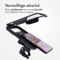 imoshion Support de téléphone premium pour vélo - Résistant aux éclaboussures - Rotation à 360° - Universel - Noir