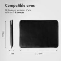 Accezz Housse ordinateur cuir 13 pouces - Noir