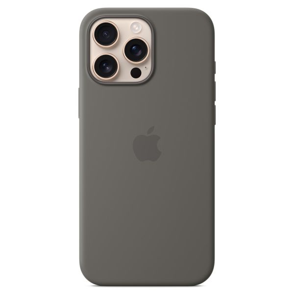 Apple Coque en silicone MagSafe Apple iPhone 16 Pro Max - Stone Gray