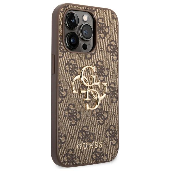 Guess Coque 4G Metal Logo Backcover Apple iPhone 15 Pro Max - Marron