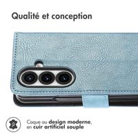 imoshion Étui de télephone portefeuille de luxe Samsung Galaxy Fold 7 - Bleu clair