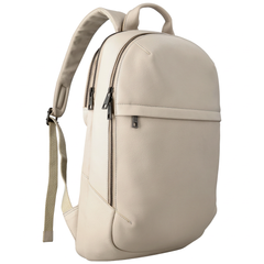Accezz Leather Sac à dos ordinateur 16 pouces - Beige