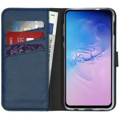 Selencia Étui portefeuille en cuir véritable Samsung Galaxy S10e - Bleu