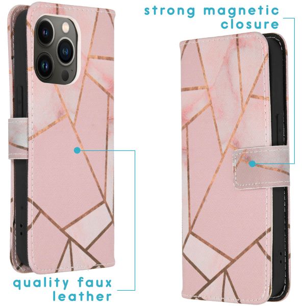 imoshion Design Softcase Bookcase Apple iPhone 13 Pro - Pink Graphic