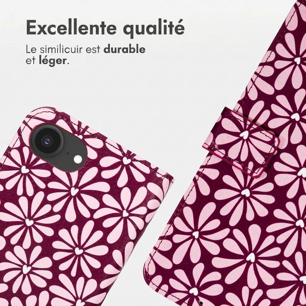 imoshion Étui de télephone portefeuille Design Apple iPhone 17e / 16e - Bloom Love Blush