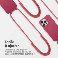 imoshion Coque arrière Color avec cordon amovible et MagSafe Apple iPhone 15 Pro Max - Raspberry