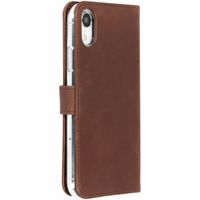 Selencia Étui portefeuille en cuir véritable Apple iPhone Xr - Marron foncé