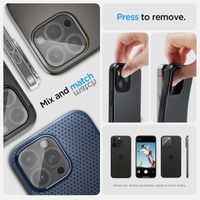 Spigen Optik Lens Protector - Protection complète de la caméra (lot de 2) Apple iPhone 16 Pro / 16 Pro Max / 15 Pro / 15 Pro Max / 14 Pro / 14 Pro Max - Crystal Clear
