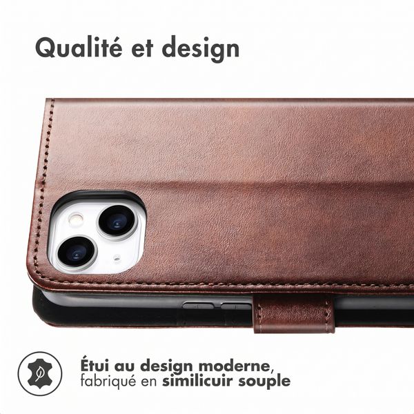 imoshion Étui de télephone portefeuille de luxe Apple iPhone 15 - Marron foncé