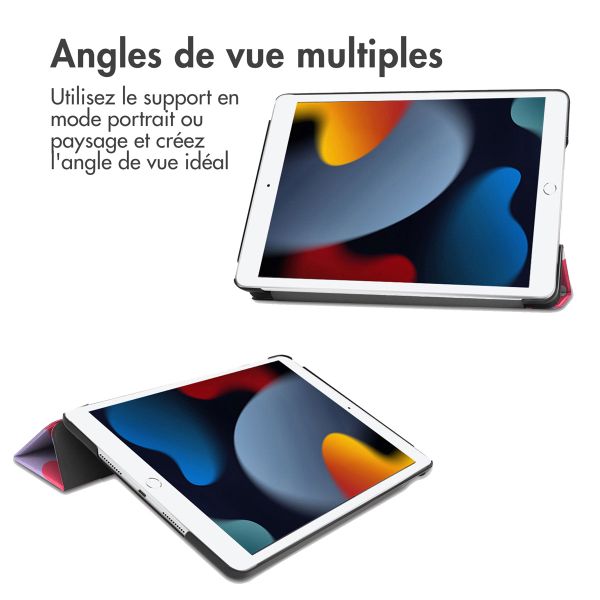 imoshion Coque tablette Design Trifold Apple iPad 9 (2021) 10.2 pouces / iPad 8 (2020) 10.2 pouces / iPad 7 (2019) 10.2 pouces - Dusty Rose