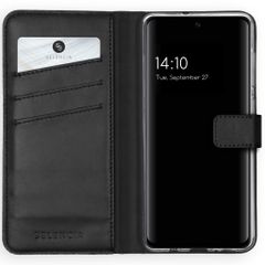 Selencia Étui portefeuille en cuir véritable Samsung Galaxy A51 - Noir