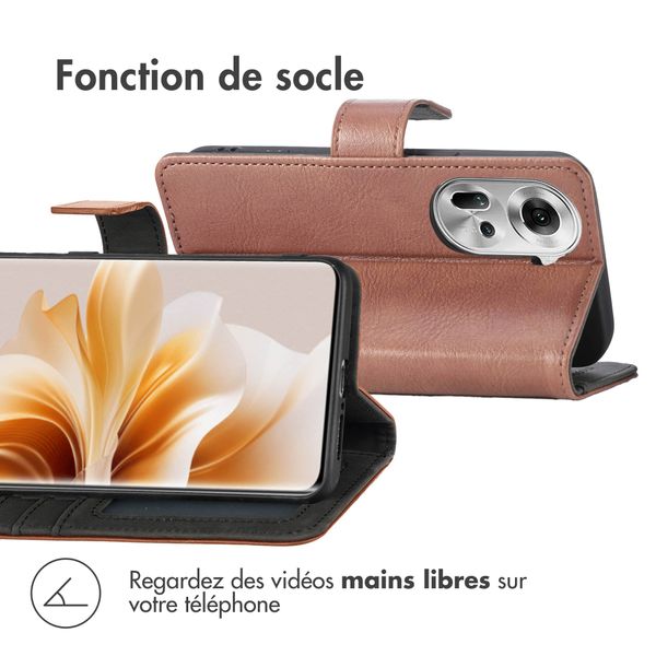 imoshion Étui de télephone portefeuille de luxe Oppo Reno 11 F - Marron