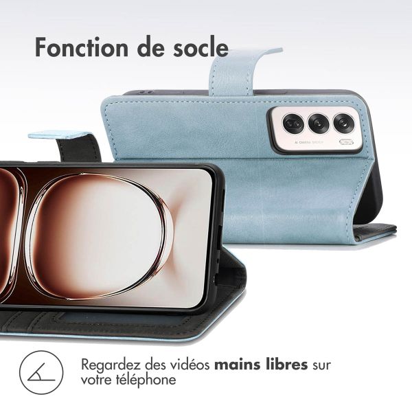 imoshion Étui de télephone portefeuille de luxe Oppo Reno 12 Pro - Bleu clair