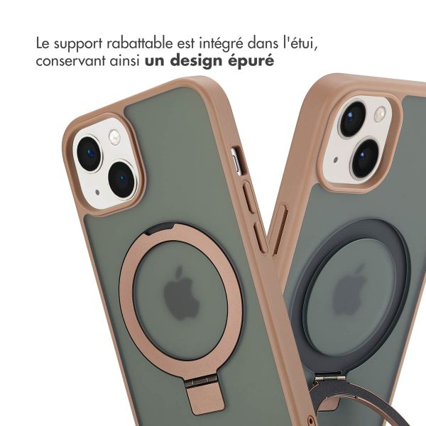Accezz Coque Ring Stand avec MagSafe Apple iPhone 14 - Marron