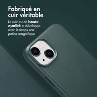 Accezz Étui de télephone portefeuille en cuir 2-en-1 avec MagSafe Apple iPhone 14 - Cedar Green