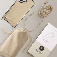 Selencia Coque de télephone Nova avec cordon et porte-cartes Apple iPhone 16 - Beige