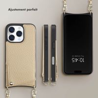 Selencia Coque de télephone Nova avec cordon et porte-cartes Apple iPhone 16 Pro - Beige