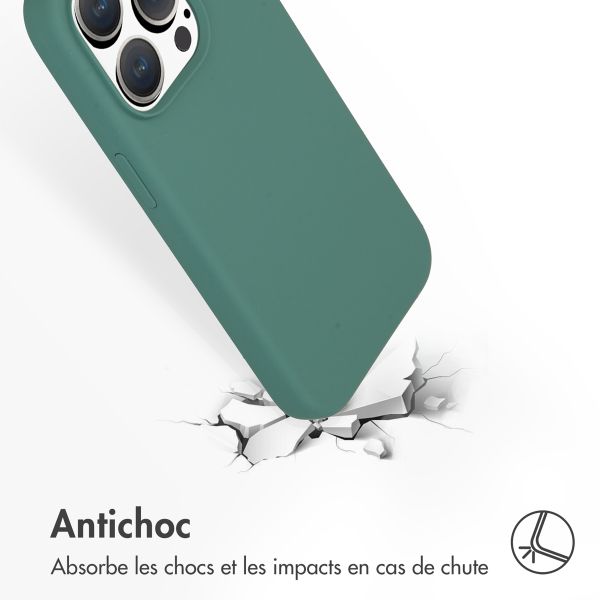 Accezz Coque Liquid Silicone Apple iPhone 15 Pro - Vert foncé