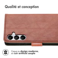 imoshion Étui de télephone portefeuille de luxe Samsung Galaxy A15 (5G/4G) - Marron