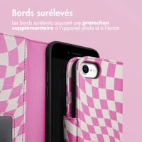imoshion Étui de télephone portefeuille Design Apple iPhone SE (2022 / 2020) / 8 / 7 / 6(s) - Retro Pink