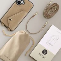 Selencia Coque de télephone Sera avec cordon et porte-cartes enveloppe Apple iPhone 16 - Taupe