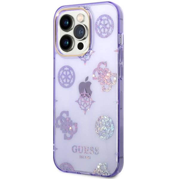 Guess Coque Peony Glitter Apple iPhone 14 Pro Max - Lila