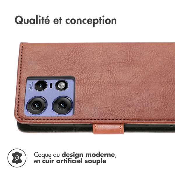 imoshion Étui de télephone portefeuille de luxe Motorola Edge 50 Pro - Marron