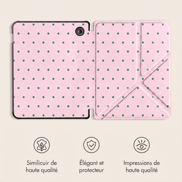 imoshion Étui de liseuse portefeuille design Pliable Kobo Libra Colour - Happy Dots