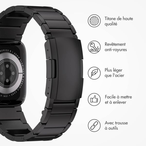 Accezz Bracelet en acier Titane mat Apple Watch | 38/40/41/42 mm - Noir