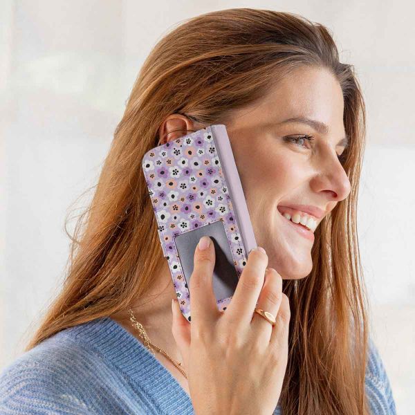 imoshion Étui de télephone portefeuille Design Apple iPhone 12 (Pro) - Purple Flowers