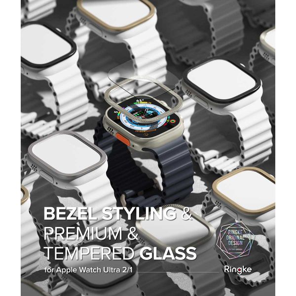 Ringke Bezel Styling + Protection d'écran Apple Watch Ultra - 49 mm - Knurling Titanium