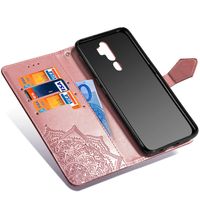 Etui de télephone portefeuille Mandala Oppo A5 (2020) / A9 (2020) - Rose Doré