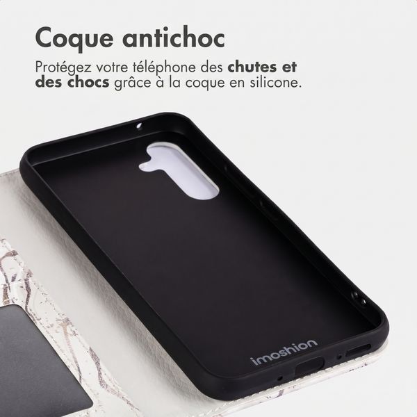 imoshion Étui de télephone portefeuille Design Samsung Galaxy A54 (5G) - Sandy Marble