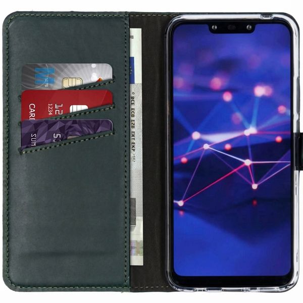 Selencia Étui portefeuille en cuir véritable Huawei Mate 20 Lite - Vert