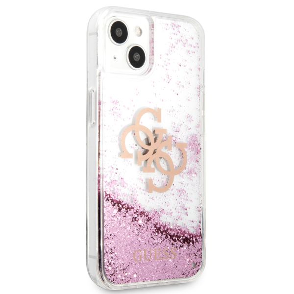 Guess Coque 4G Logo Liquid Glitter Apple iPhone 13 Mini - Rose