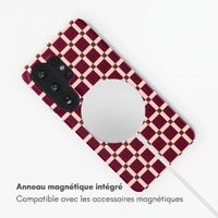 Selencia Coque arrière Vivid avec MagSafe Samsung Galaxy S26 Ultra - Check This Burgundy