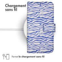 imoshion Étui de télephone portefeuille Design Apple iPhone Xr - White Blue Stripes