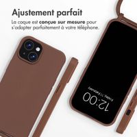imoshion Coque en silicone avec cordon Apple iPhone 14 / 13 - Marron