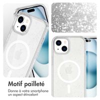 imoshion Coque Pailletée avec MagSafe Apple iPhone 15 - Paillettes Transparent